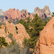 Distant Garden Of The Gods From Red Rock Canyon Art Print