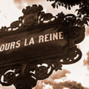 Distressed Parisian Street Sign Art Print