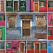 Doors And Windows Of Burano - Venice Art Print