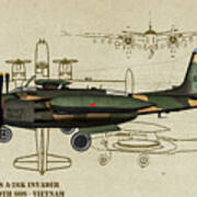 Douglas A-26 Vietnam Profile Art Print