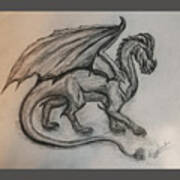 Dragon On The Move Art Print