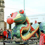Dragon With A Red Nose In A Parade Art Print