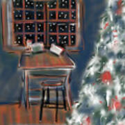 Drawing Board At Christmas Art Print