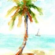 Dreamy Tropical Beach Palm Art Print