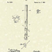 Drill Bit Morse 1863 Patent Art Art Print