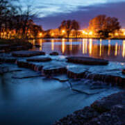 Dusk On Deer Lake In Forest Park Art Print