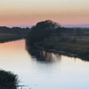 Dusk On The River Rother Art Print