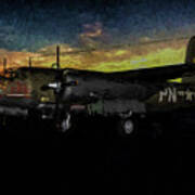 Early Morning Mission For Flak Bait - Oil Art Print