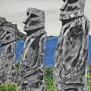 Easter Island Stone Men Art Print