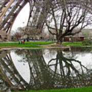 Eiffel Base Reflection Art Print