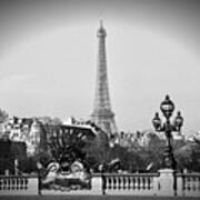 Eiffel Tower From Bridge Art Print