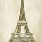Eiffel Tower Illustration Art Print