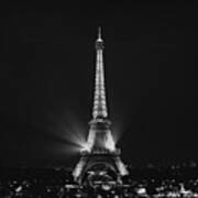 Eiffel Tower Noir Art Print