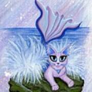 Elemental Water Mermaid Cat Art Print