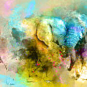 Elephant Love  2 - By Diana Van Art Print