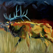 Elk Shout Out Art Print