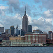 Empire State Building Nyc From Hoboken Waterfront Art Print