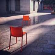 Empty Chairs At Mint Plaza Art Print