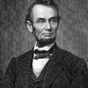 Engraving Of Portrait Of Abraham Lincoln From Brady Photograph Art Print