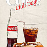 Enjoy Coca-cola With Chili Dog Art Print