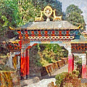 Entrance To A Buddhist Temple Art Print