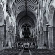 Exeter Cathedral Monochrome Art Print