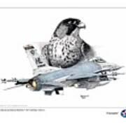 F-16 Falcon And Falcon Art Print
