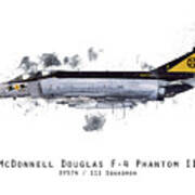 F4 Phantom Sketch - Xv574 Art Print