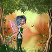 Fairy In The Enchanted Forest Art Print