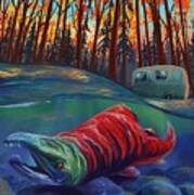 Fall Salmon Fishing Art Print