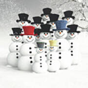 Family Of Snowmen Art Print