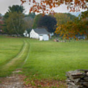 Farmers Path Through The Fall Colors Art Print