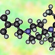 Fentanyl, Molecular Model Art Print
