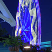 Ferris Wheel, Night Motion, The State Fair Of Texas Art Print