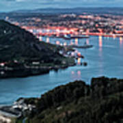 Ferrol's Estuary Panorama From La Bailadora Galicia Spain Art Print