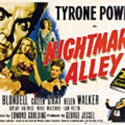 Film Noir Poster  Nightmare Alley Tyrone Power Art Print