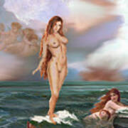 Fine Art Female Nude Tasha As Goddess Aphrodite Art Print