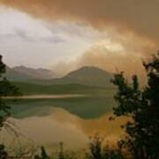 Fire Over St Mary Lake Art Print