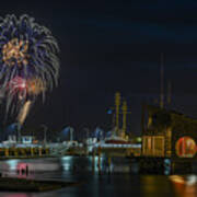 Fireworks And 17th Street Docks Art Print