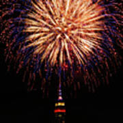 Fireworks Over Empire State Building Art Print
