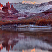 Fisher Towers Fading Sunset Art Print