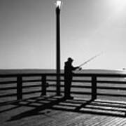 Fisherman At Coney Island Art Print