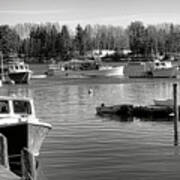 Fishing Boats In Friendship Harbor In Winter Art Print