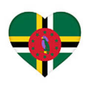 Flag Of Dominica Heart Art Print