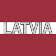 Flag Of Latvia Word Art Print