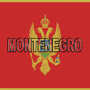 Flag Of Montenegro Word Art Print