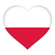 Flag Of Poland Heart Art Print
