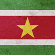 Flag Of Suriname Grunge. Art Print