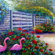 Flamingo Gardens Art Print
