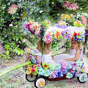 Flower Fairies In A Flower Mobile Art Print